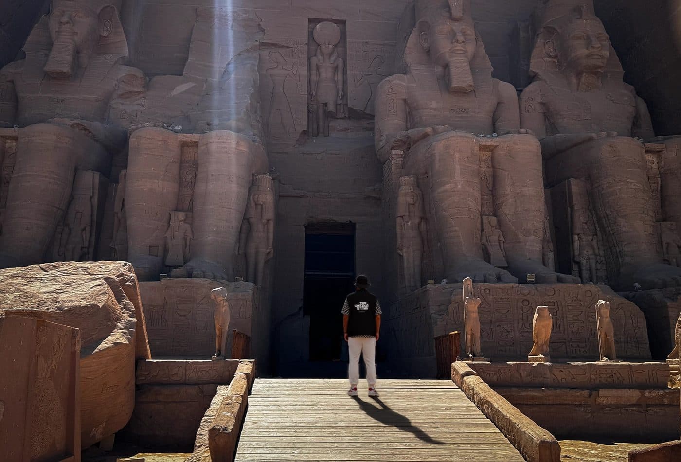 Film production at Abu Simbel temple, Egypt — on-ground production services by Global Untold Story